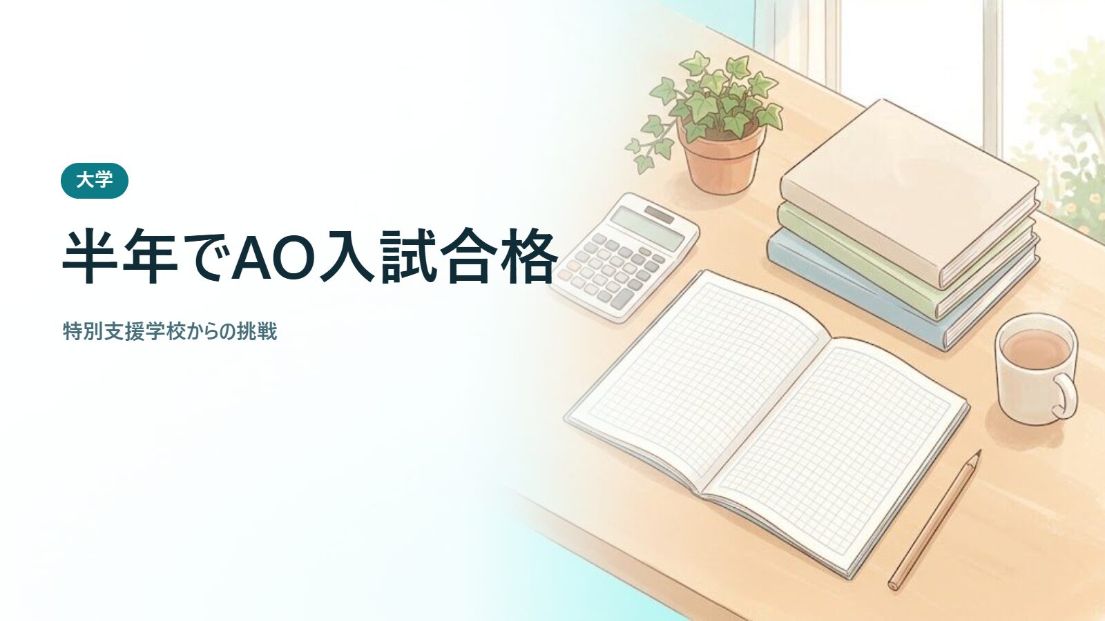 半年でAO入試合格 特別支援学校からの挑戦
