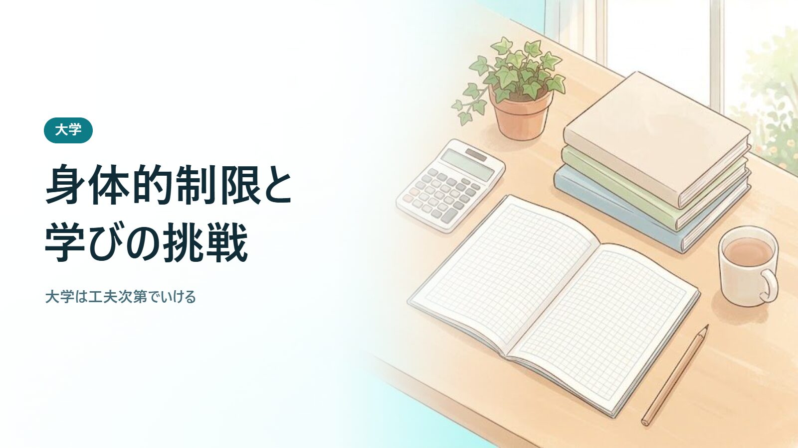 身体的制限と学びの挑戦 大学は工夫次第でいける