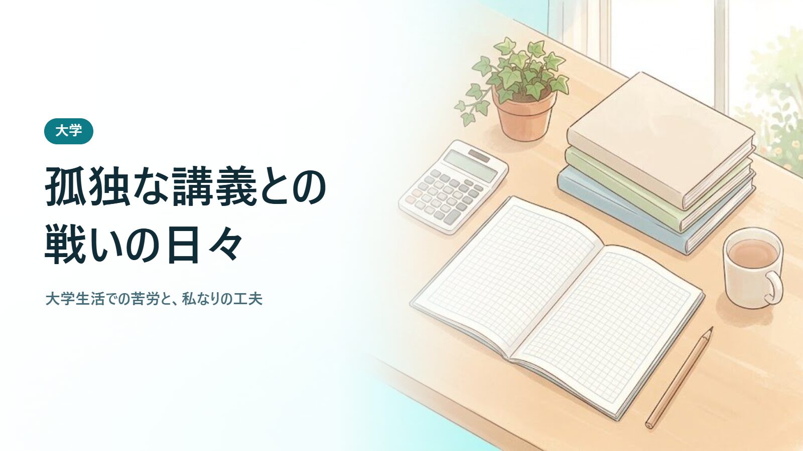 孤独な講義との戦いの日々 大学生活での苦労と、私なりの工夫
