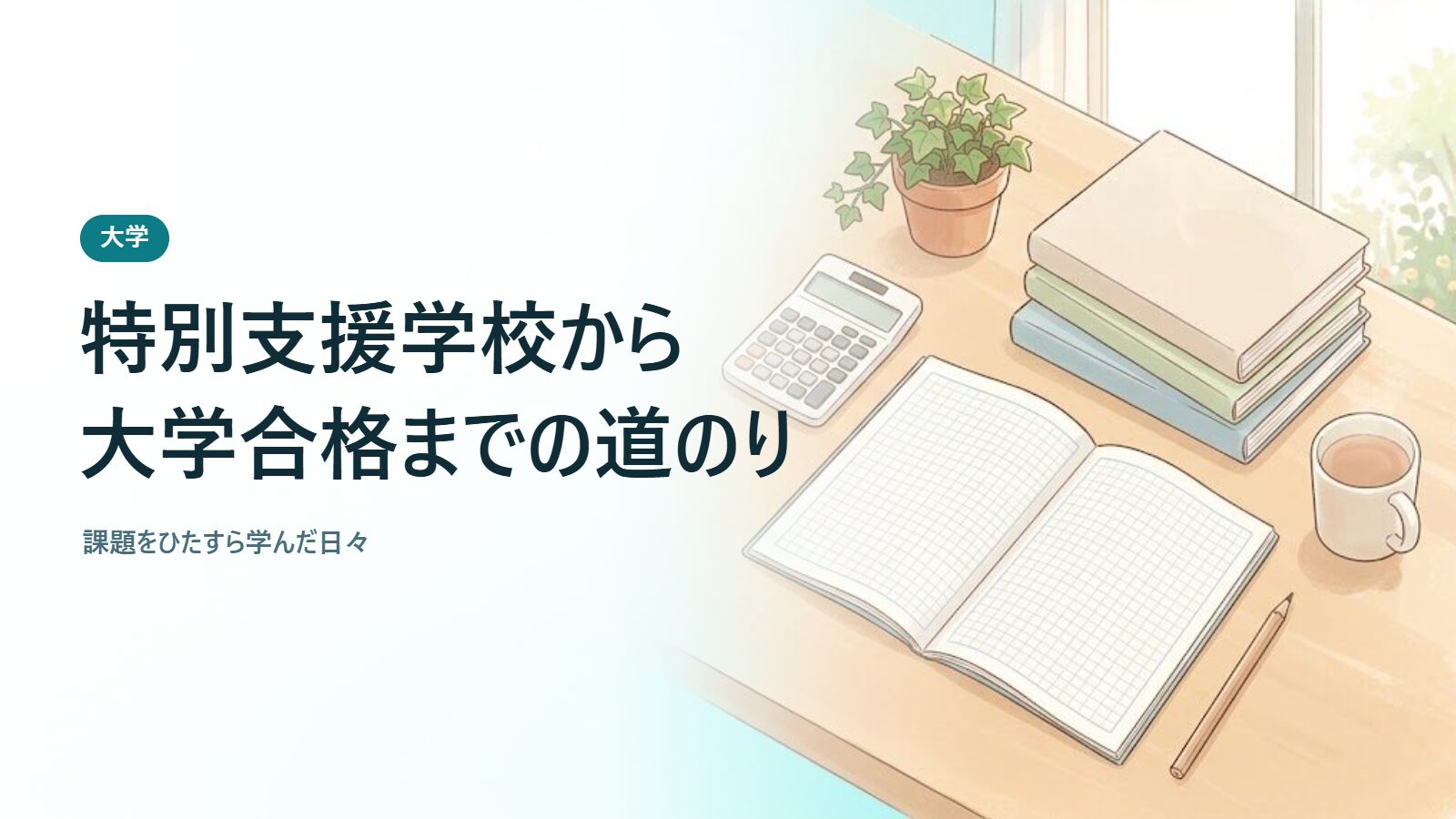 特別支援学校から大学合格までの道のり 課題をひたすら学んだ日々