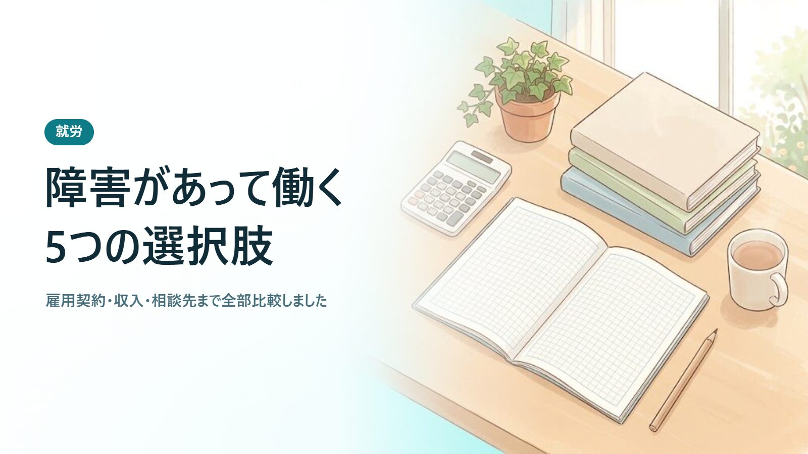 障害があって働く5つの選択肢 雇用契約・収入・相談先まで全部比較しました